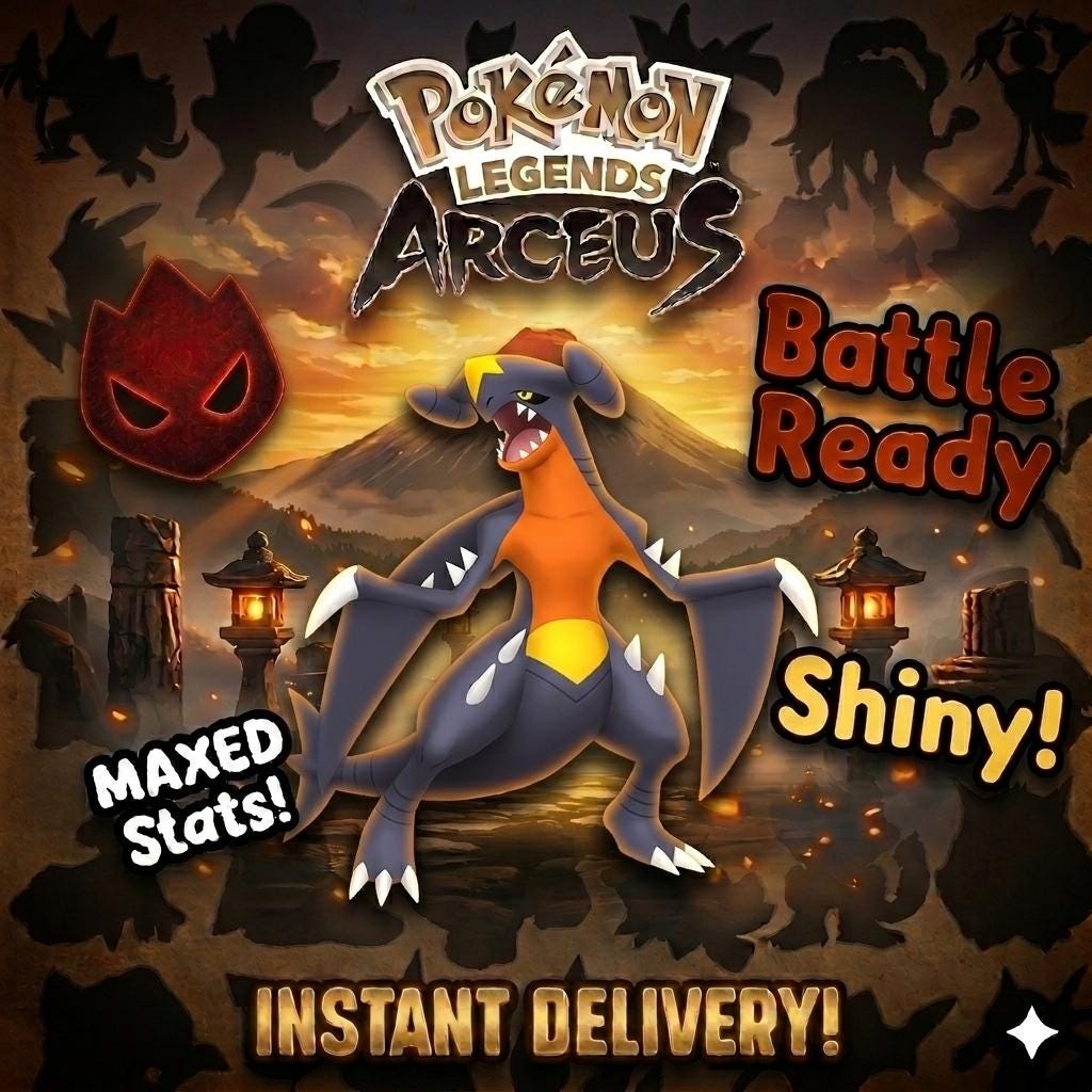 Shiny Alpha Garchomp Pokemon Legends Arceus 6IV Competitive Battle Ready - Pokémon Legends: Arceus digital Pokémon trade by