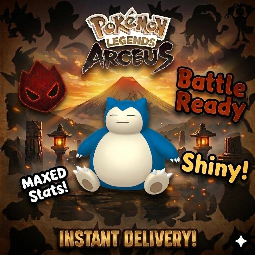 Shiny Alpha Snorlax Pokemon Legends Arceus 6IV Competitive Battle Ready - Pokémon Legends: Arceus digital Pokémon trade by