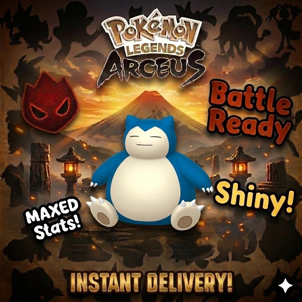 Shiny Alpha Snorlax Pokemon Legends Arceus 6IV Competitive Battle Ready