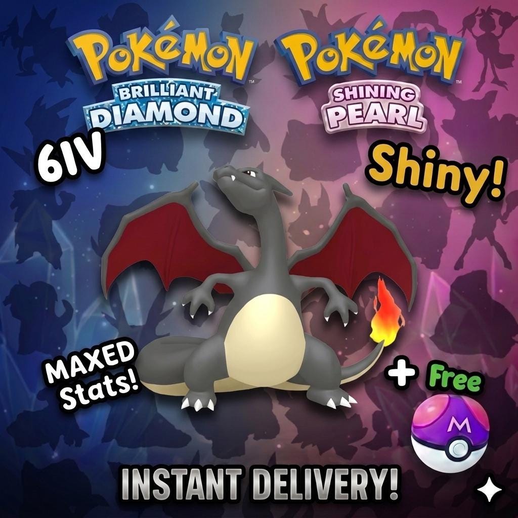 SHINY 6IV CHARIZARD Pokemon Brilliant Diamond Shining Pearl 6IV Competitive Battle - Pokémon Scarlet & Violet digital Pokémon