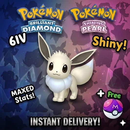 Shiny Eevee Pokemon Brilliant Diamond Shining Pearl 6IV Competitive Battle Ready - Pokémon Brilliant Diamond & Shining Pearl