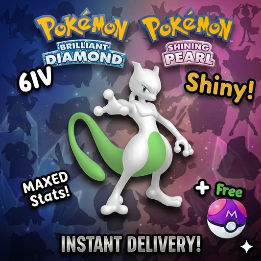 Shiny Mewtwo Pokemon Brilliant Diamond Shining Pearl 6IV Competitive Battle Ready - Pokémon Brilliant Diamond & Shining Pearl