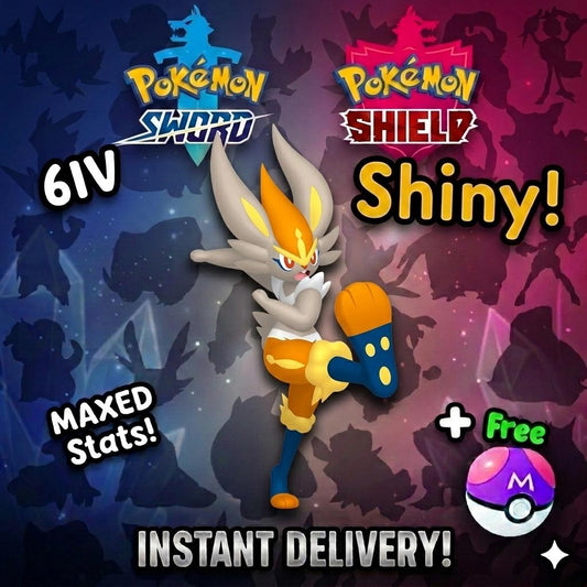 Shiny Cinderace Pokemon Sword Shield 6IV Competitive Battle Ready - Pokémon Sword & Shield digital Pokémon trade by