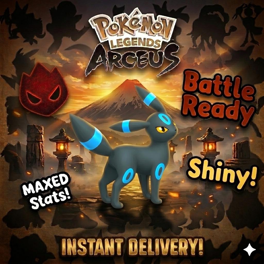 Shiny Alpha Umbreon Pokemon Legends Arceus 6IV Competitive Battle Ready - Pokémon Legends: Arceus digital Pokémon trade by