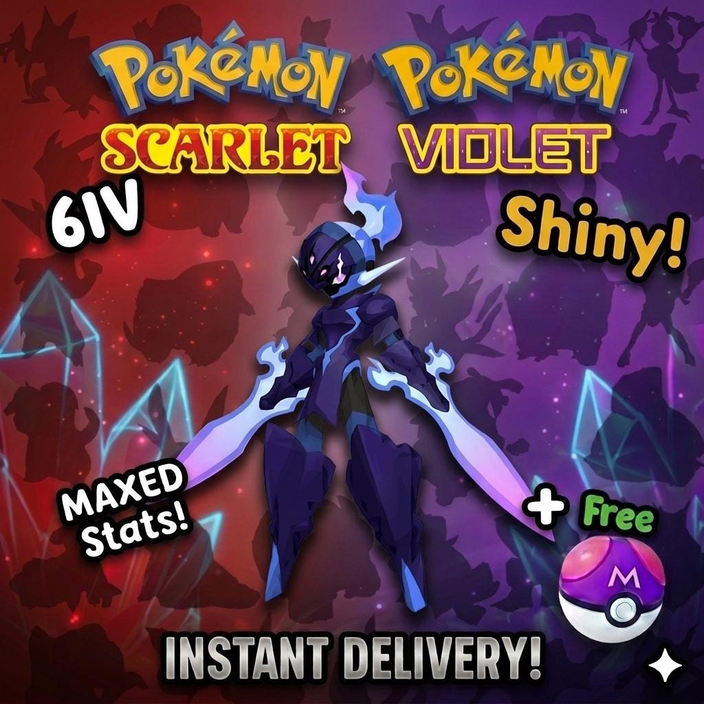 Shiny CERULEDGE Pokémon Scarlet Violet 6IV Competitive Battle Ready - Pokémon Scarlet & Violet digital Pokémon trade by