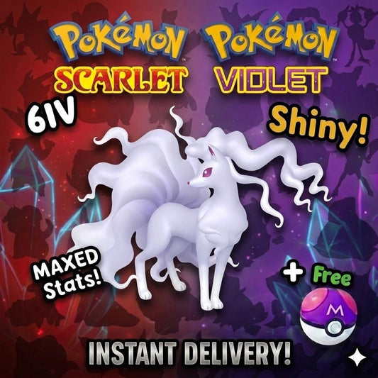 Shiny Alolan NINETALES Pokémon Scarlet Violet 6IV Pokemon Competitive Hidden - Pokémon Scarlet & Violet digital Pokémon trade