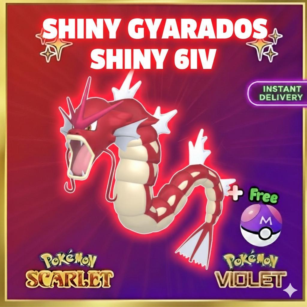 Shiny GYARADOS Pokémon Scarlet Violet 6IV Competitive Battle Ready - Pokémon Scarlet & Violet digital Pokémon trade by