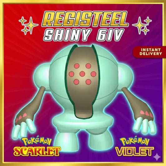 Shiny REGISTEEL Pokémon Scarlet and Violet 6IV Competitive Battle Ready - Pokémon Scarlet & Violet digital Pokémon trade by