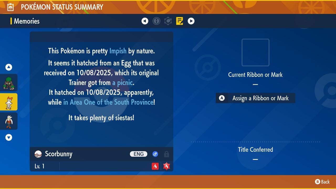 Shiny SCORBUNNY Pokémon Scarlet Violet 6IV Competitive Battle Ready - Pokémon Scarlet & Violet digital Pokémon trade image 3