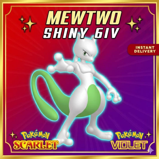 Shiny MEWTWO Pokémon Scarlet Violet 6IV Competitive Battle Ready - Pokémon Scarlet & Violet digital Pokémon trade by