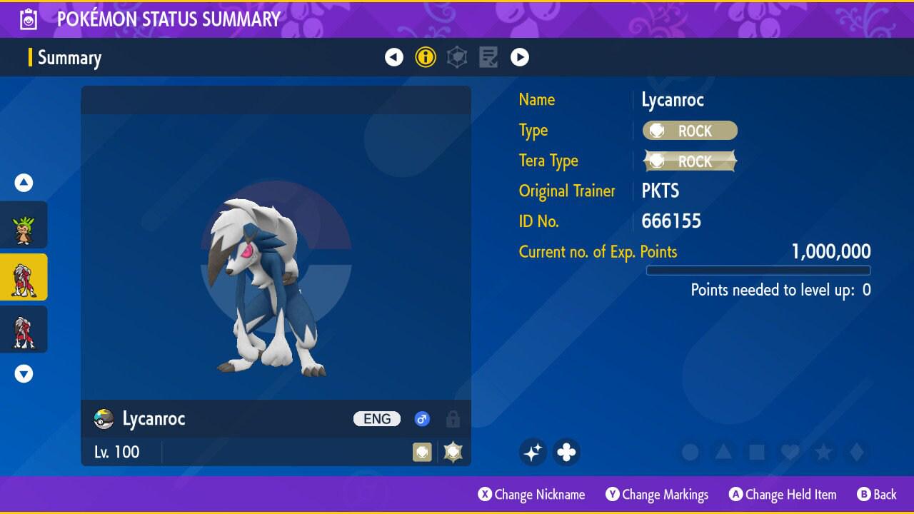 Shiny LYCANROC Pokémon Scarlet Violet 6IV Competitive Battle Ready