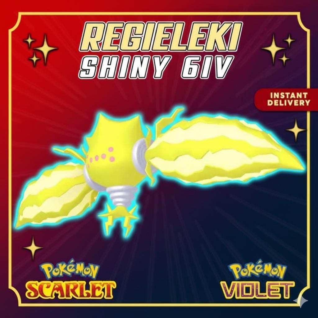 Shiny REGIELEKI Pokémon Scarlet Violet 6IV Competitive Battle Ready - Pokémon Scarlet & Violet digital Pokémon trade by