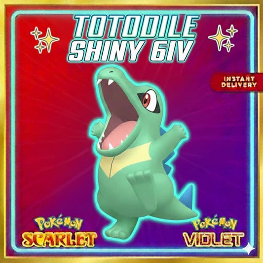 Shiny TOTODILE Pokémon Scarlet and Violet 6IV Competitive Battle Ready - Pokémon Scarlet & Violet digital Pokémon trade by