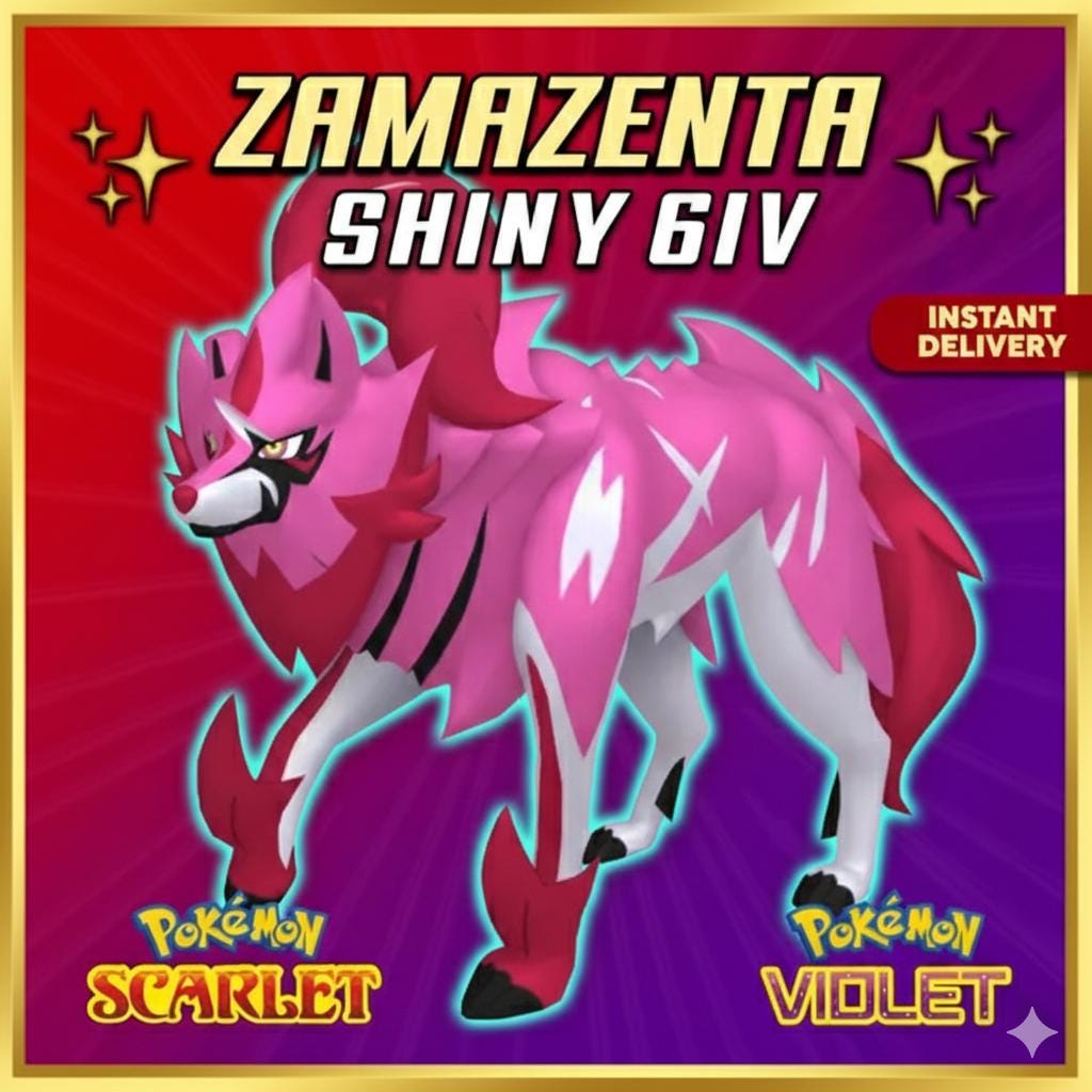 Shiny 6iv ZAMAZENTA CROWNED SHIELD Pokémon Scarlet and Violet 6IV Pokemon - Pokémon Scarlet & Violet digital Pokémon trade by