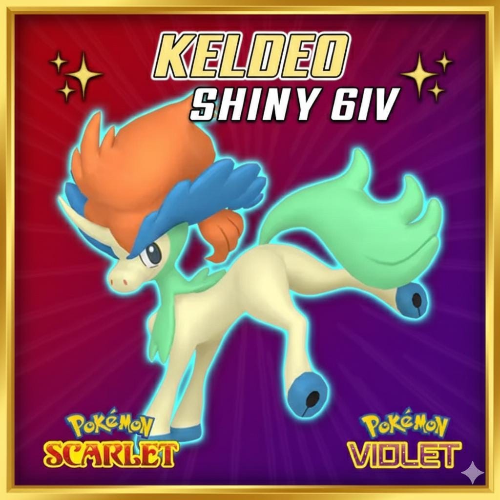 Shiny KELDEO Pokémon Scarlet and Violet 6IV Pokemon Legend ZA Competitive Mythical - Pokémon Scarlet & Violet digital Pokémon