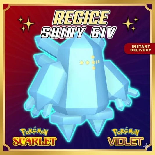 Shiny REGICE Pokémon Scarlet and Violet 6IV Competitive Battle Ready - Pokémon Scarlet & Violet digital Pokémon trade by