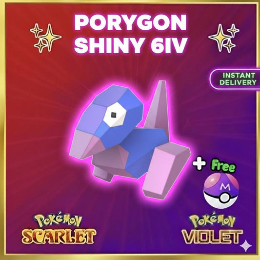 Shiny PORYGON Pokémon Scarlet and Violet 6IV Competitive Battle Ready - Pokémon Scarlet & Violet digital Pokémon trade by