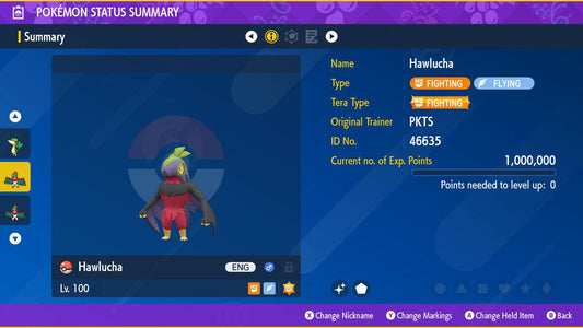 Shiny HAWLUCHA Pokémon Scarlet Violet 6IV Competitive Battle Ready - Pokémon Scarlet & Violet digital Pokémon trade by