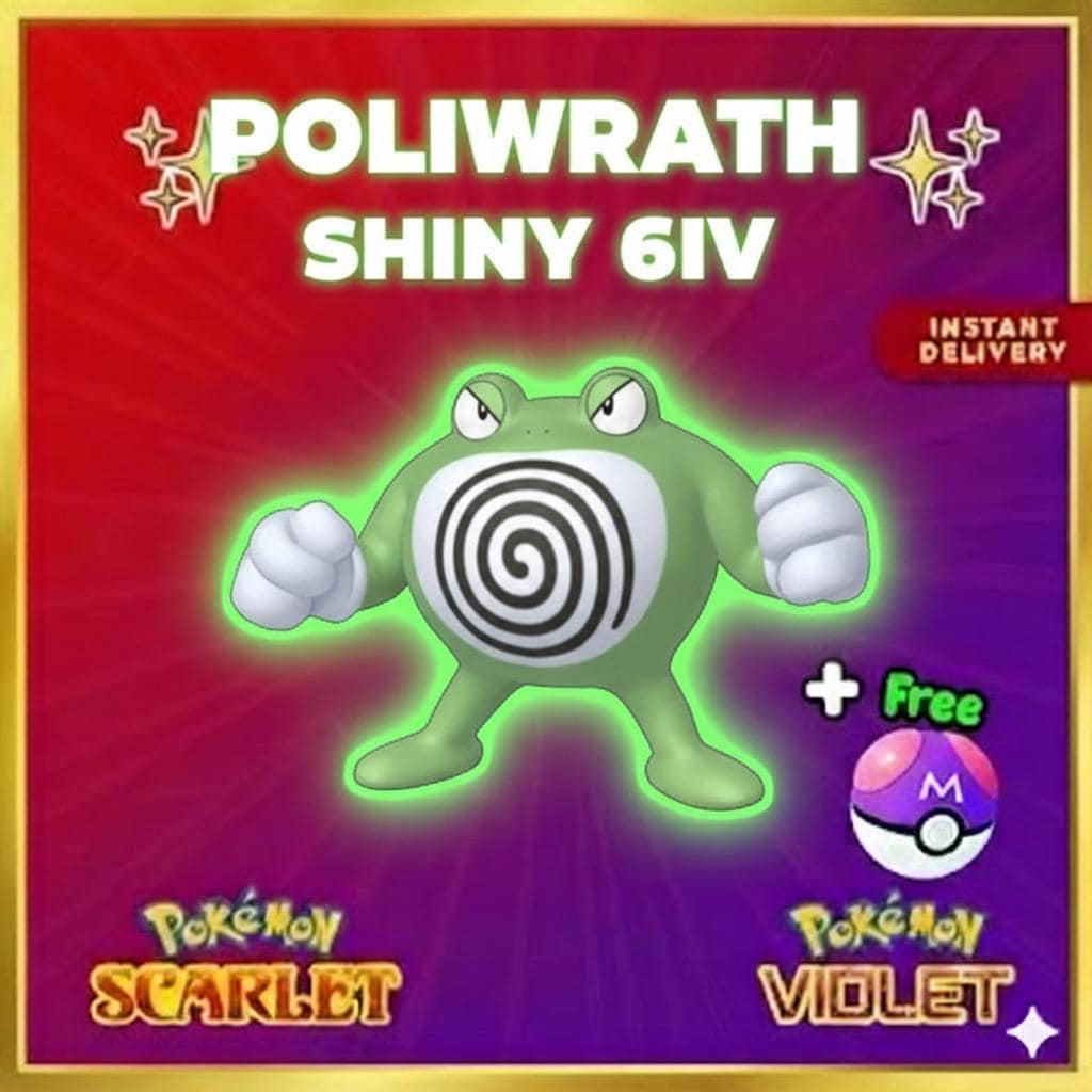 Pokemon Scarlet and Violet Shiny POLIWRATH 6IV Competitive Battle Ready - Pokémon Scarlet & Violet digital Pokémon trade by