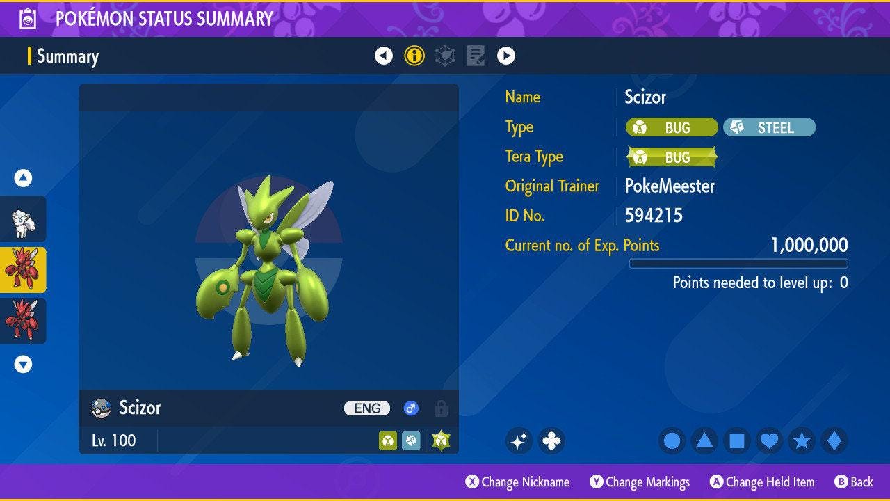Shiny SCIZOR Pokémon Scarlet and Violet 6IV Competitive Battle Ready - Pokémon Scarlet & Violet digital Pokémon trade by