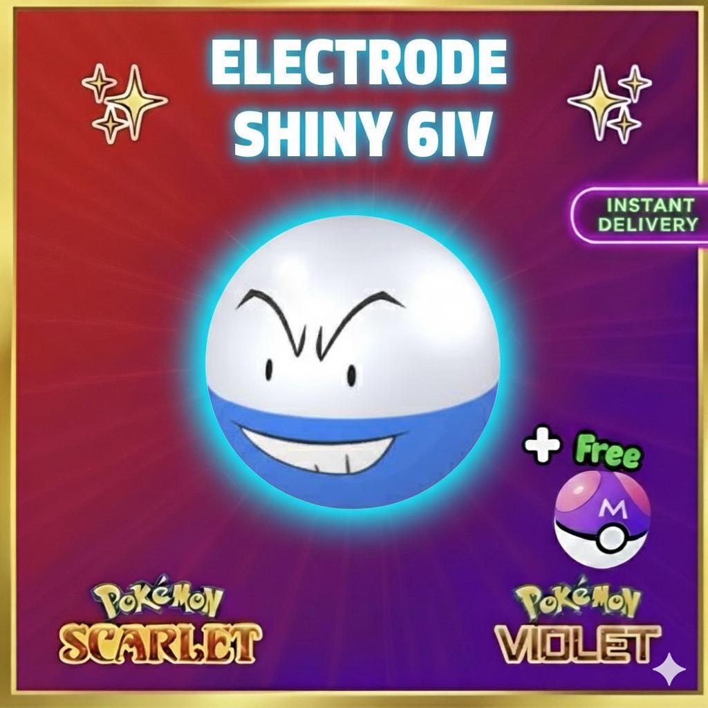 Shiny ELECTRODE Pokémon Scarlet Violet 6IV Competitive Battle Ready - Pokémon Scarlet & Violet digital Pokémon trade by