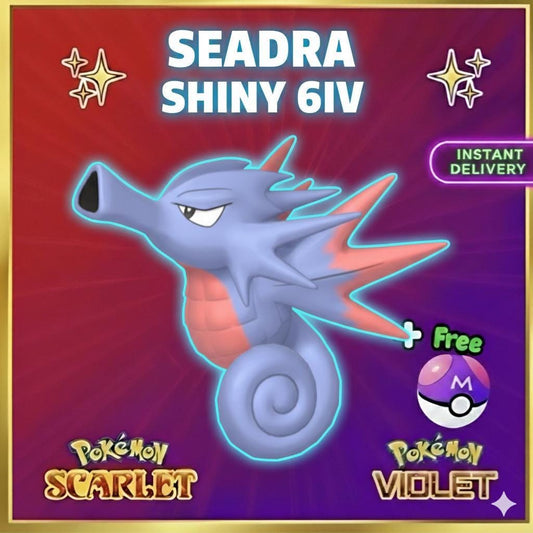 Pokemon Scarlet Violet Shiny 6iv Seadra Battle Ready Ev Trained Custom Ot Sv Trade - Pokémon Scarlet & Violet digital Pokémon