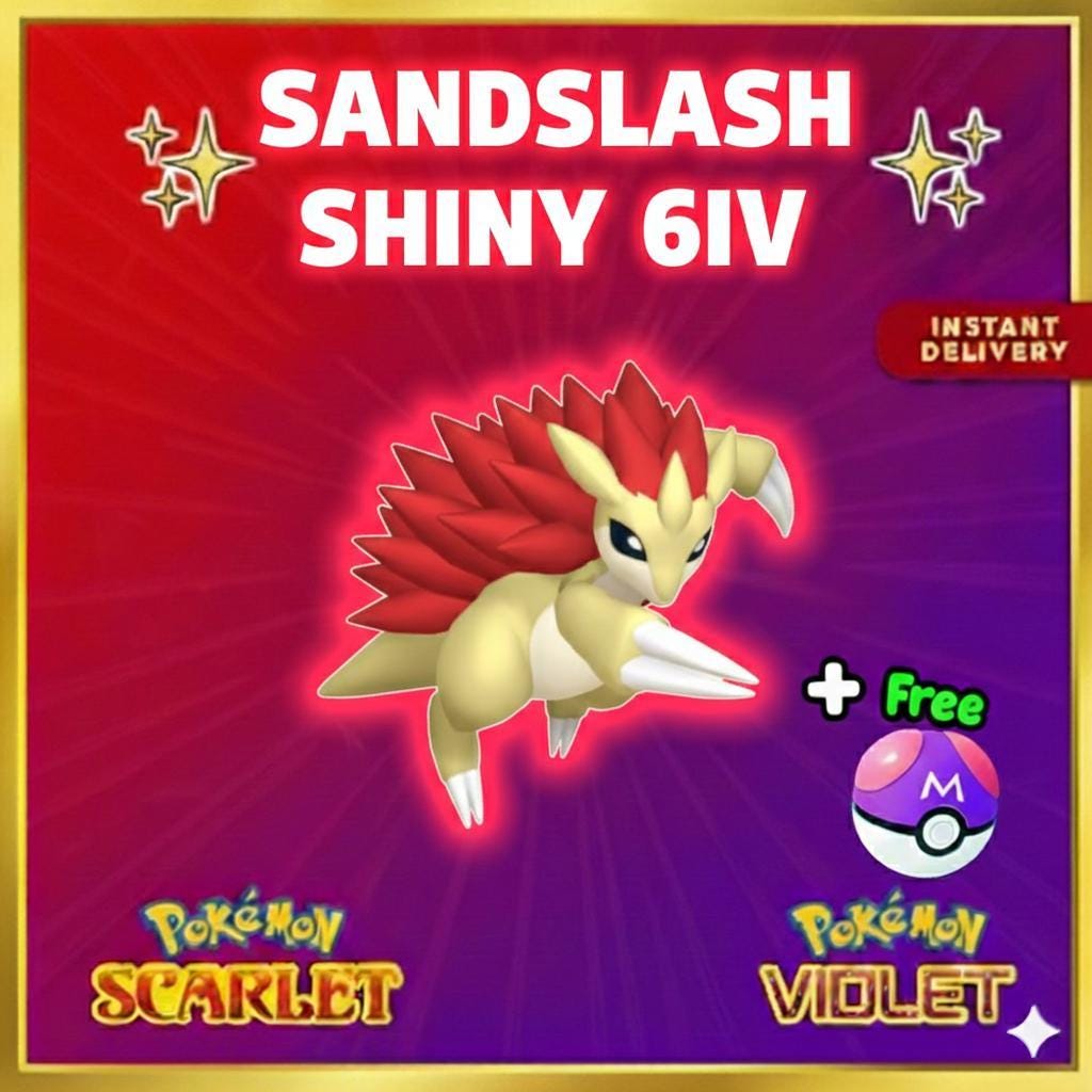 Pokemon Scarlet and Violet Shiny SANDSLASH 6IV Competitive Battle Ready - Pokémon Scarlet & Violet digital Pokémon trade by