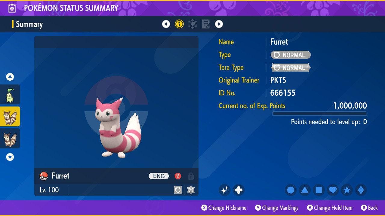 Shiny FURRET Pokémon Scarlet Violet 6IV Competitive Battle Ready - Pokémon Scarlet & Violet digital Pokémon trade by