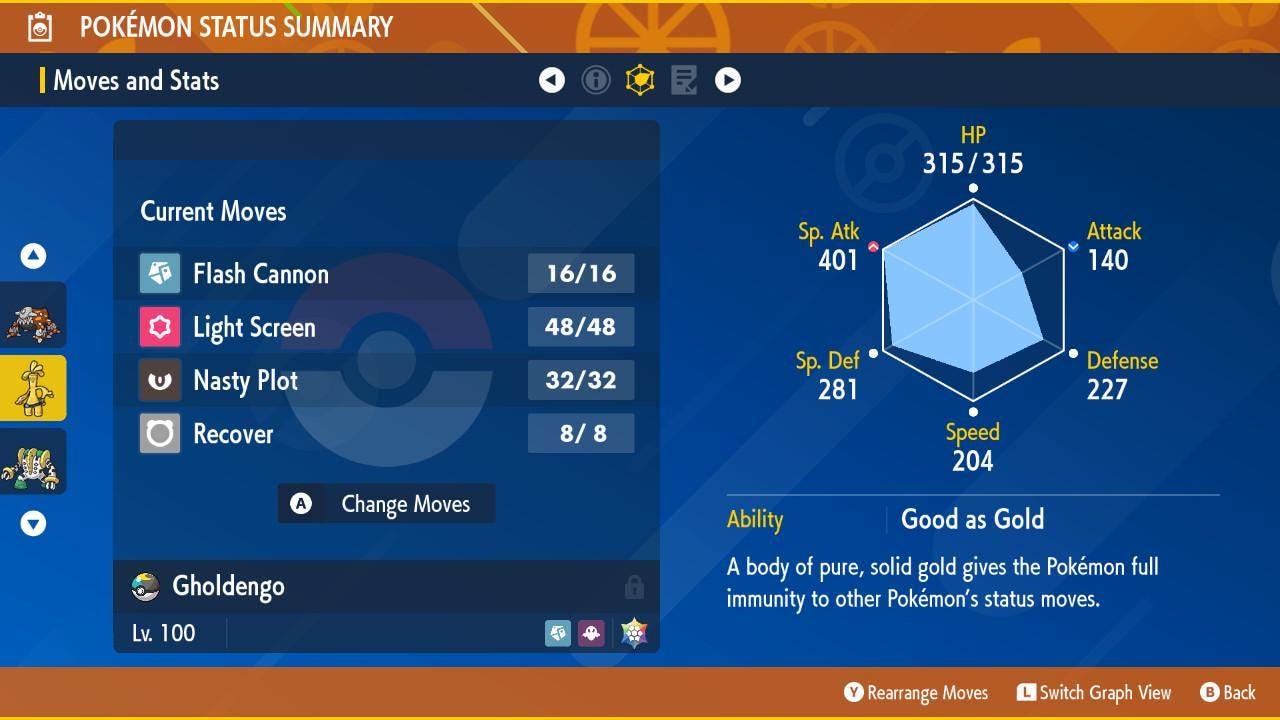 Shiny GHOLDENGO Ev Trained Scarlet Violet Pokémon Battle Ready Competitive Free - Pokémon Scarlet & Violet digital Pokémon