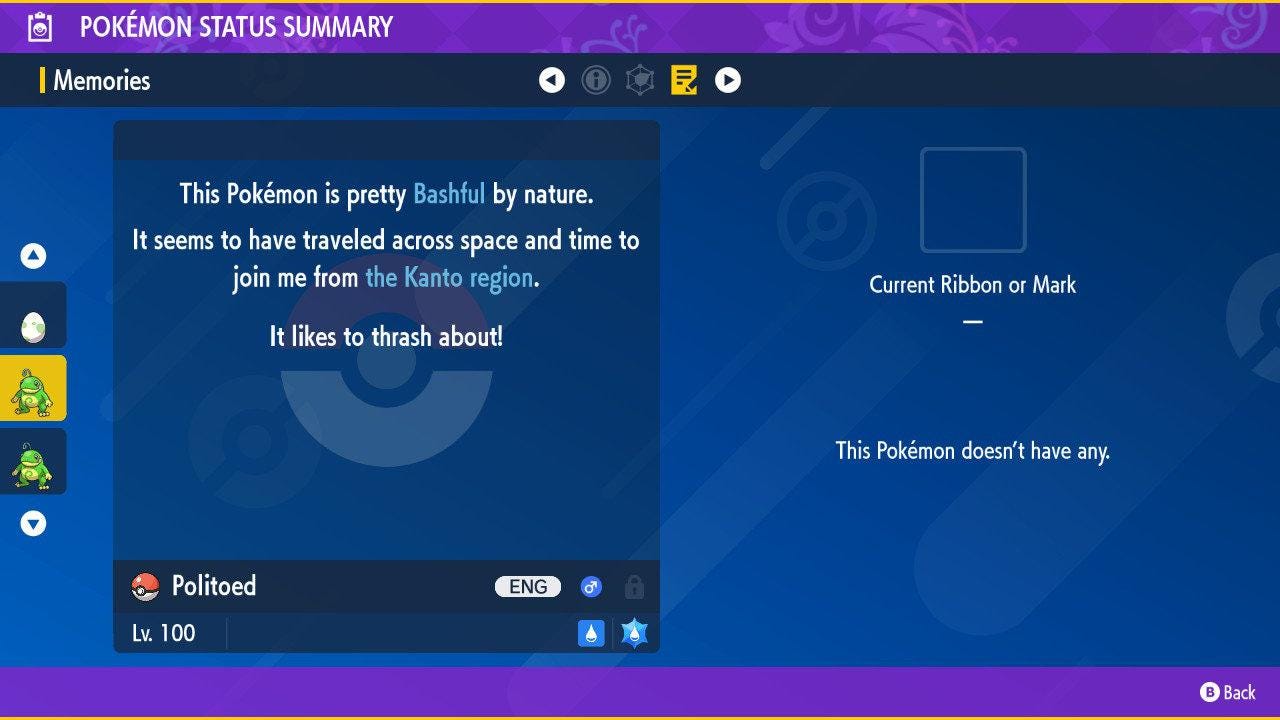 Shiny POLITOAD Pokémon Scarlet Violet 6IV Competitive Battle Ready - Pokémon Scarlet & Violet digital Pokémon trade image 4