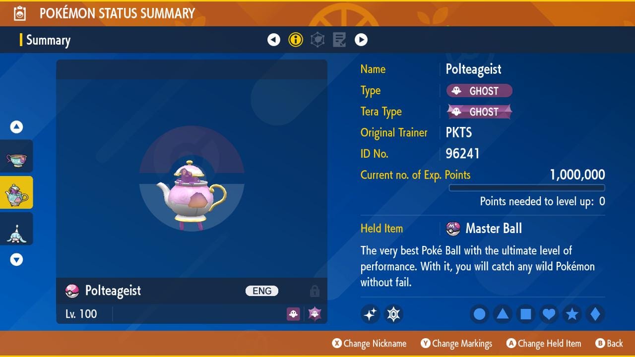 Shiny POLTEAGEIST Pokémon Scarlet Violet 6IV Competitive Battle Ready - Pokémon Scarlet & Violet digital Pokémon trade by