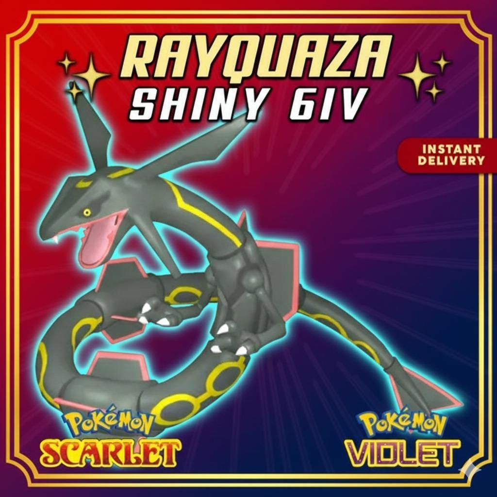 Shiny RAYQUAZA Pokémon Scarlet Violet 6IV Competitive Battle Ready - Pokémon Scarlet & Violet digital Pokémon trade by