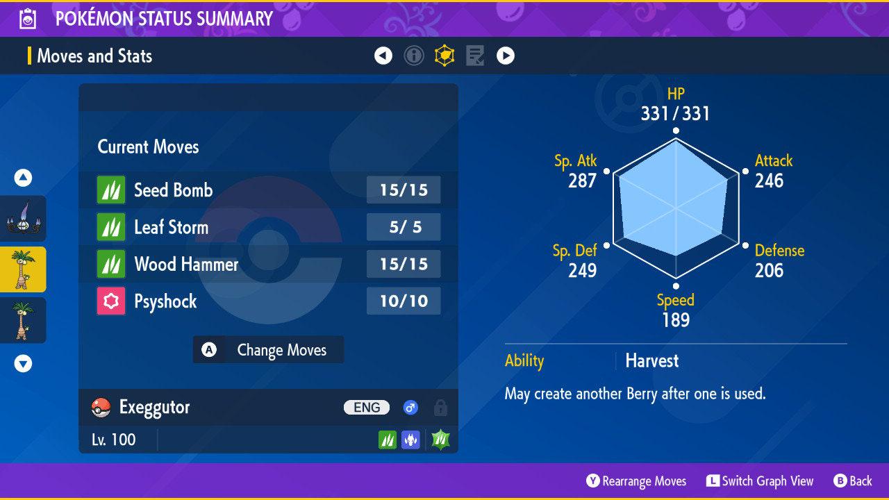 Shiny Alolan EXEGGUTOR Pokémon Scarlet Violet 6IV Pokemon Competitive Hidden - Pokémon Scarlet & Violet digital Pokémon trade