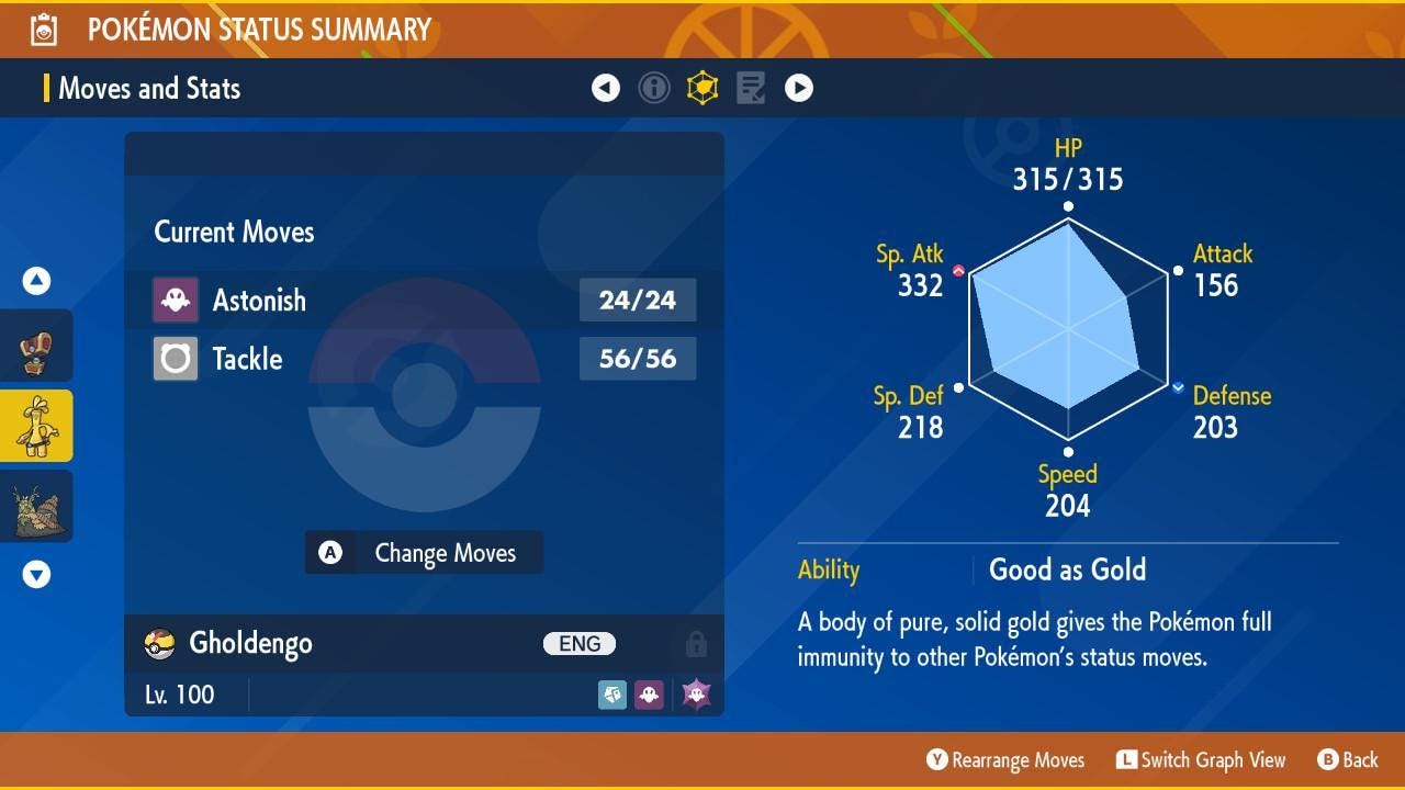 Non Shiny GHOLDENGO Ev Trained Scarlet Violet Pokémon Battle Ready Competitive - Pokémon Scarlet & Violet digital Pokémon