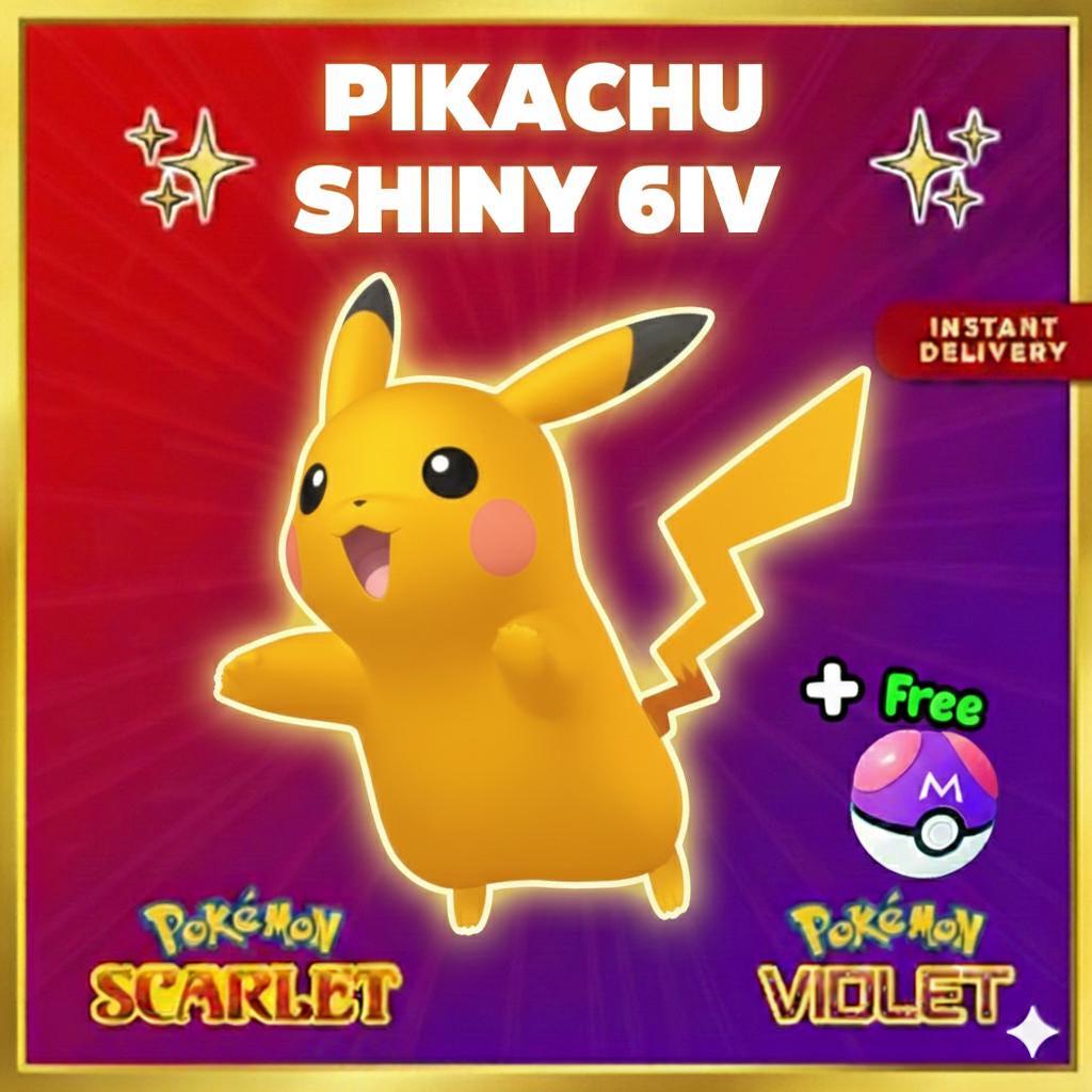 Pokemon Scarlet and Violet Shiny PIKACHU 6IV Competitive Battle Ready - Pokémon Scarlet & Violet digital Pokémon trade by