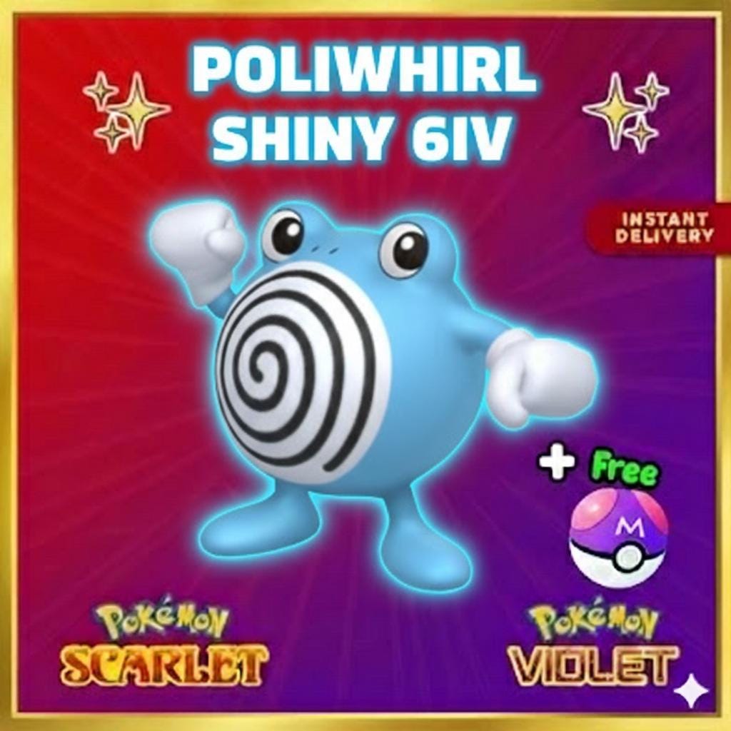 Pokemon Scarlet and Violet Shiny POLIWHIRL 6IV Competitive Battle Ready - Pokémon Scarlet & Violet digital Pokémon trade by