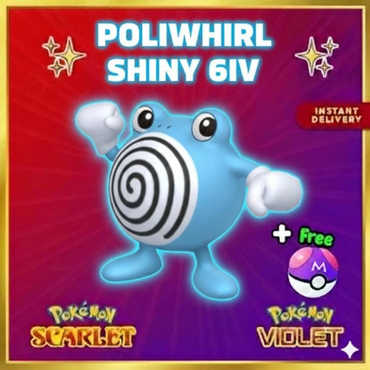 Pokemon Scarlet and Violet Shiny POLIWHIRL 6IV Competitive Battle Ready - Pokémon Scarlet & Violet digital Pokémon trade by
