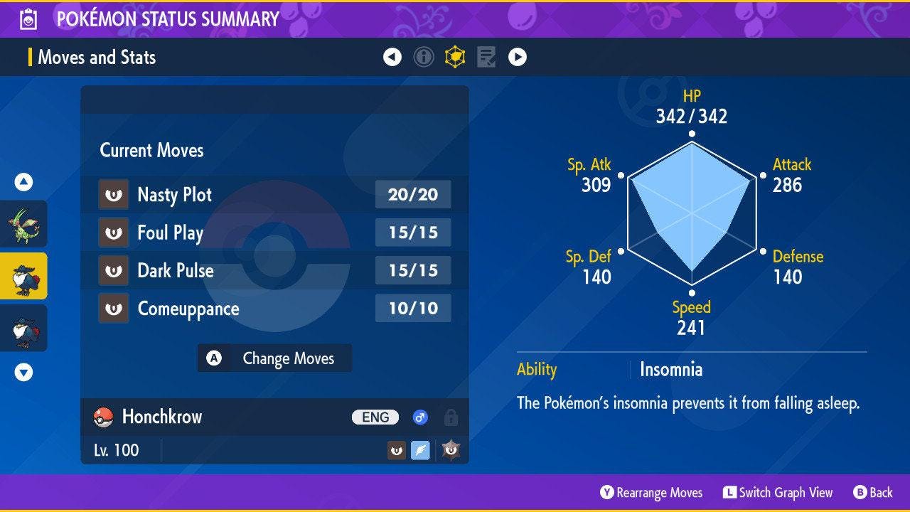 Shiny HONCHKROW Pokémon Scarlet Violet 6IV Competitive Battle Ready – image 2