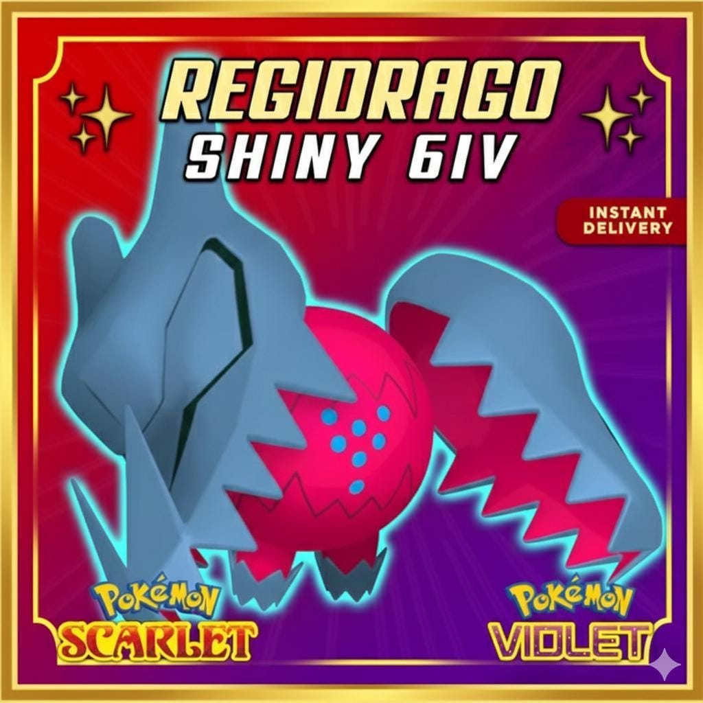 Shiny REGIDRAGO Pokémon Scarlet Violet 6IV Competitive Battle Ready - Pokémon Scarlet & Violet digital Pokémon trade by