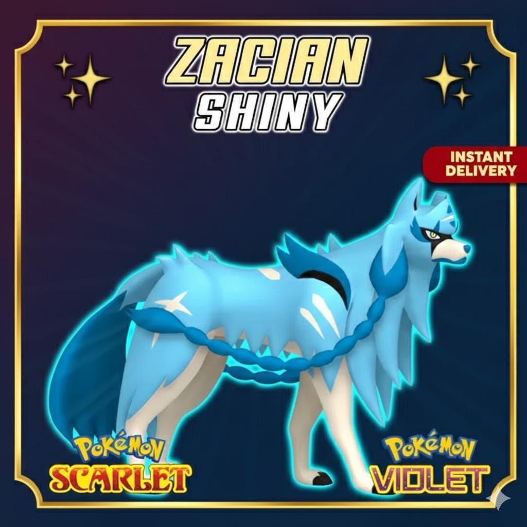 Shiny 6iv ZACIAN CROWNED SWORD Pokémon Scarlet and Violet 6IV Competitive Battle - Pokémon Scarlet & Violet digital Pokémon