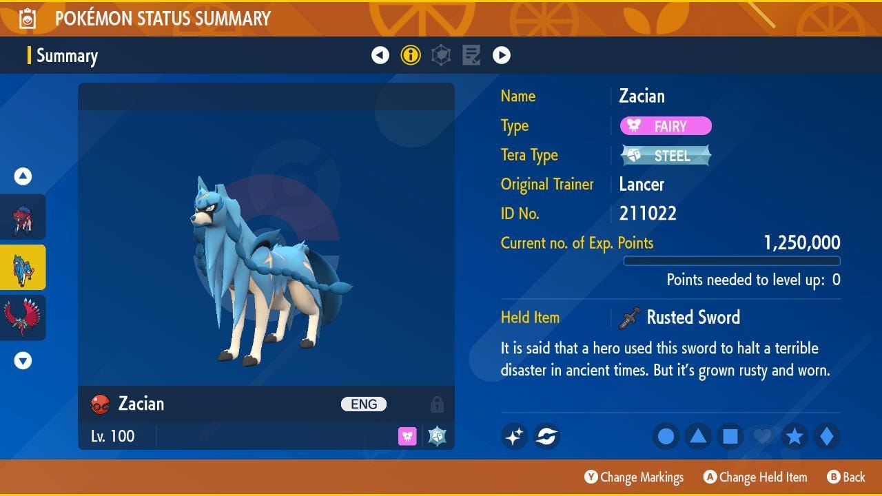 Shiny 6iv ZACIAN CROWNED SWORD Pokémon Scarlet and Violet 6IV Competitive Battle - Pokémon Scarlet & Violet digital Pokémon