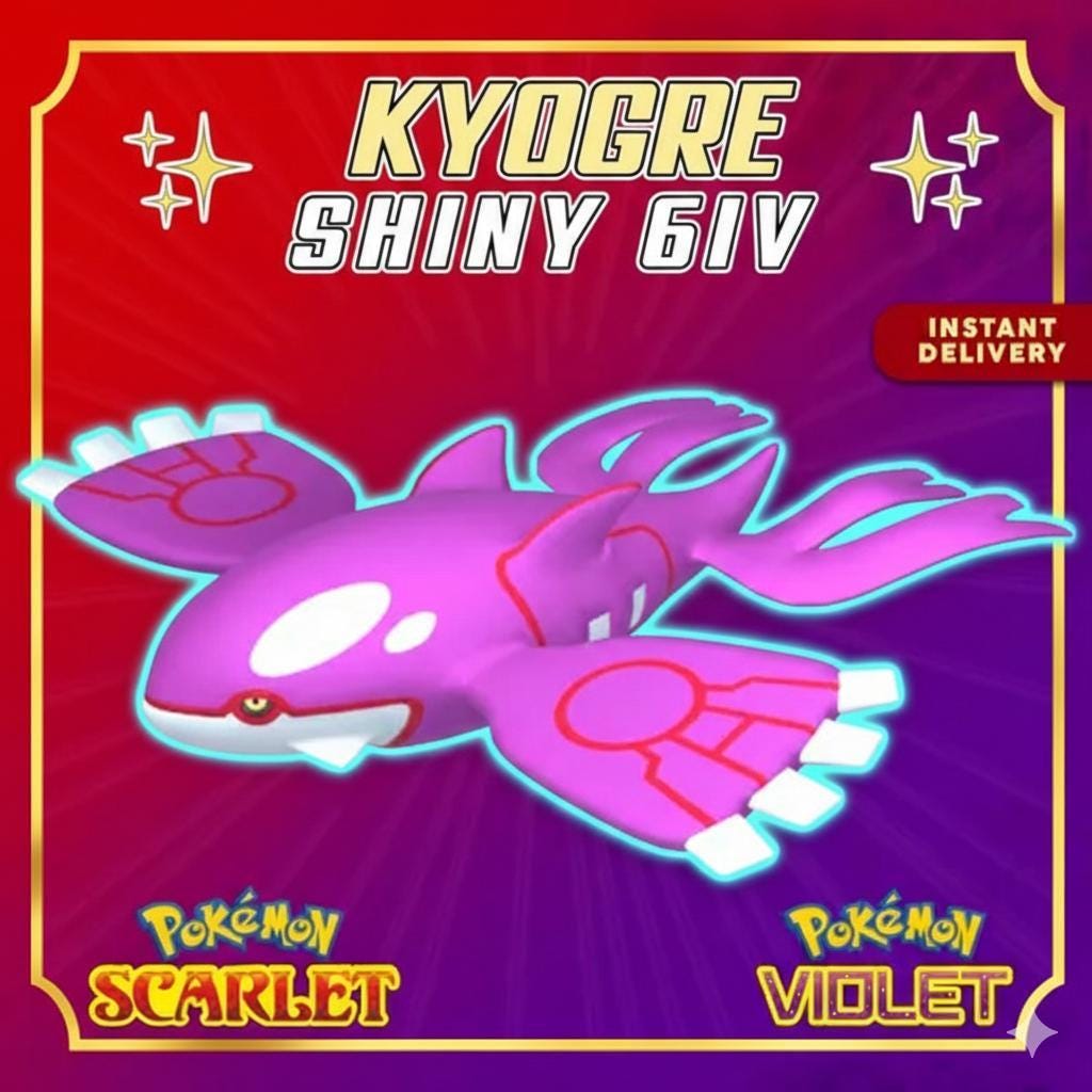 Shiny KYOGRE Pokémon Scarlet Violet 6IV Competitive Battle Ready - Pokémon Scarlet & Violet digital Pokémon trade by