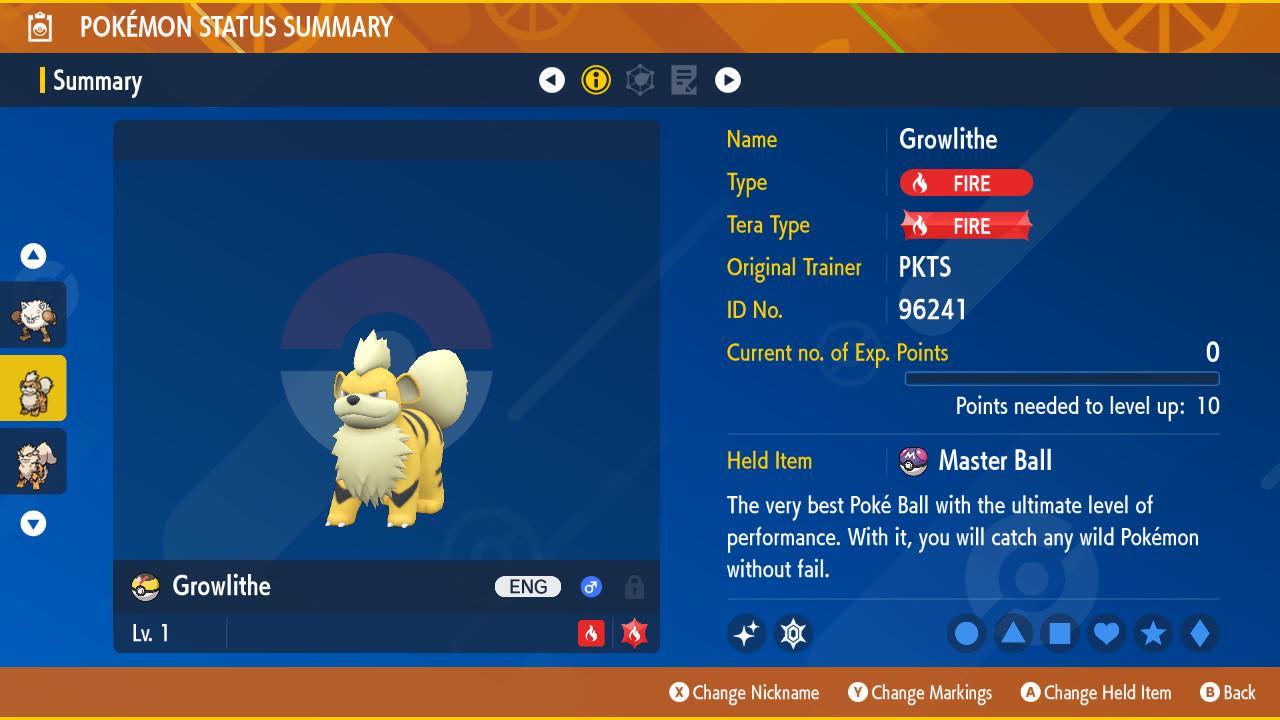 Pokemon Scarlet and Violet Shiny GROWLITHE 6IV Competitive Battle Ready - Pokémon Scarlet & Violet digital Pokémon trade