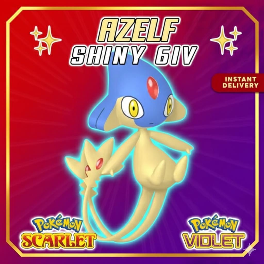 Shiny AZELF Pokémon Scarlet Violet 6IV Competitive Battle Ready - Pokémon Scarlet & Violet digital Pokémon trade by