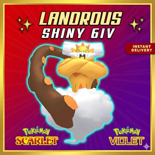 Shiny LANDORUS Pokémon Scarlet Violet 6IV Competitive Battle Ready - Pokémon Scarlet & Violet digital Pokémon trade by