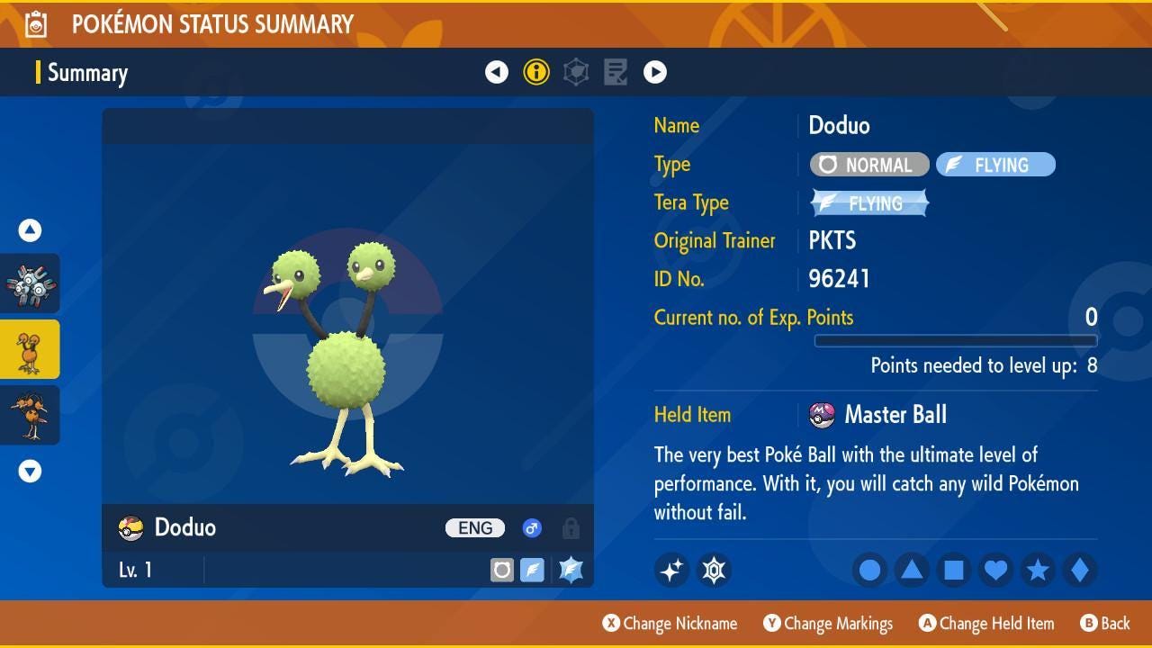 Pokemon Scarlet and Violet Shiny DODUO 6IV Competitive Battle Ready - Pokémon Scarlet & Violet digital Pokémon trade by