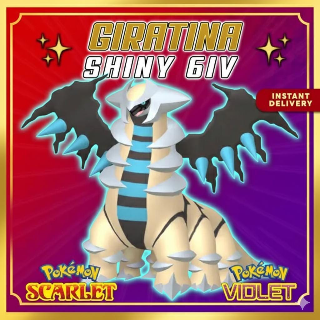 Shiny GIRATINA Pokémon Scarlet Violet 6IV Competitive Battle Ready - Pokémon Scarlet & Violet digital Pokémon trade by