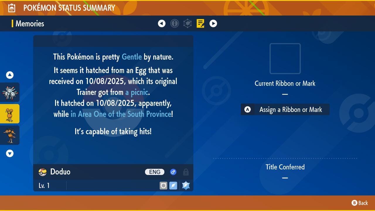 Pokemon Scarlet and Violet Shiny DODUO 6IV Competitive Battle Ready - Pokémon Scarlet & Violet digital Pokémon trade image 3
