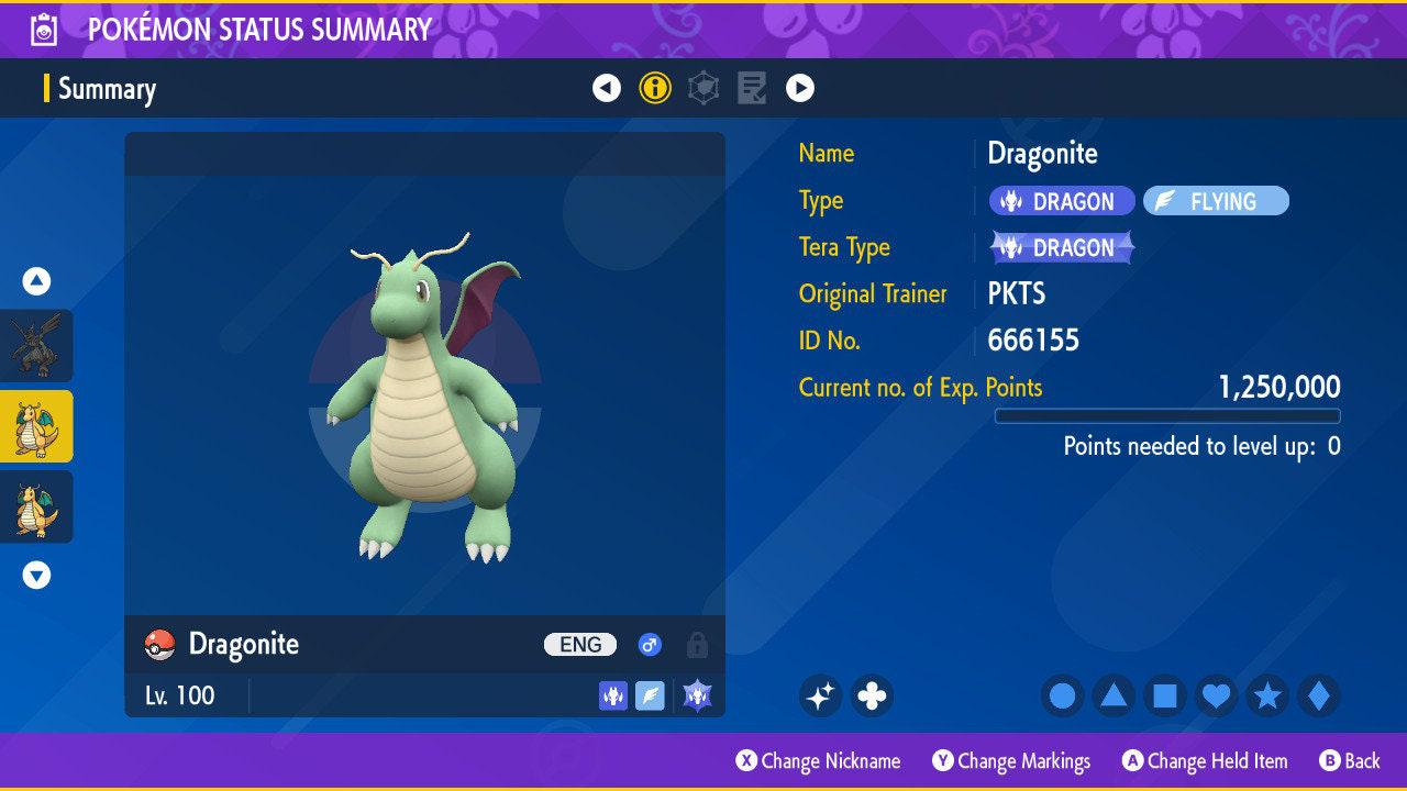 Shiny DRAGONITE Pokémon Scarlet Violet 6IV Competitive Battle Ready