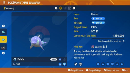 Shiny PALAFIN Pokémon Scarlet Violet 6IV Competitive Battle Ready - Pokémon Scarlet & Violet digital Pokémon trade by